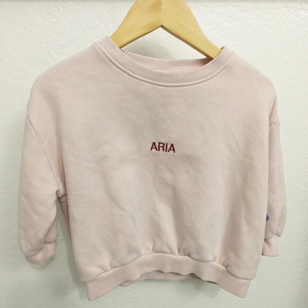 Zara Embroidered "Aria" Name Sweater